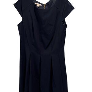 Dressbarn Navy Fit & Flare Dress with Gold Zipper – Size 10